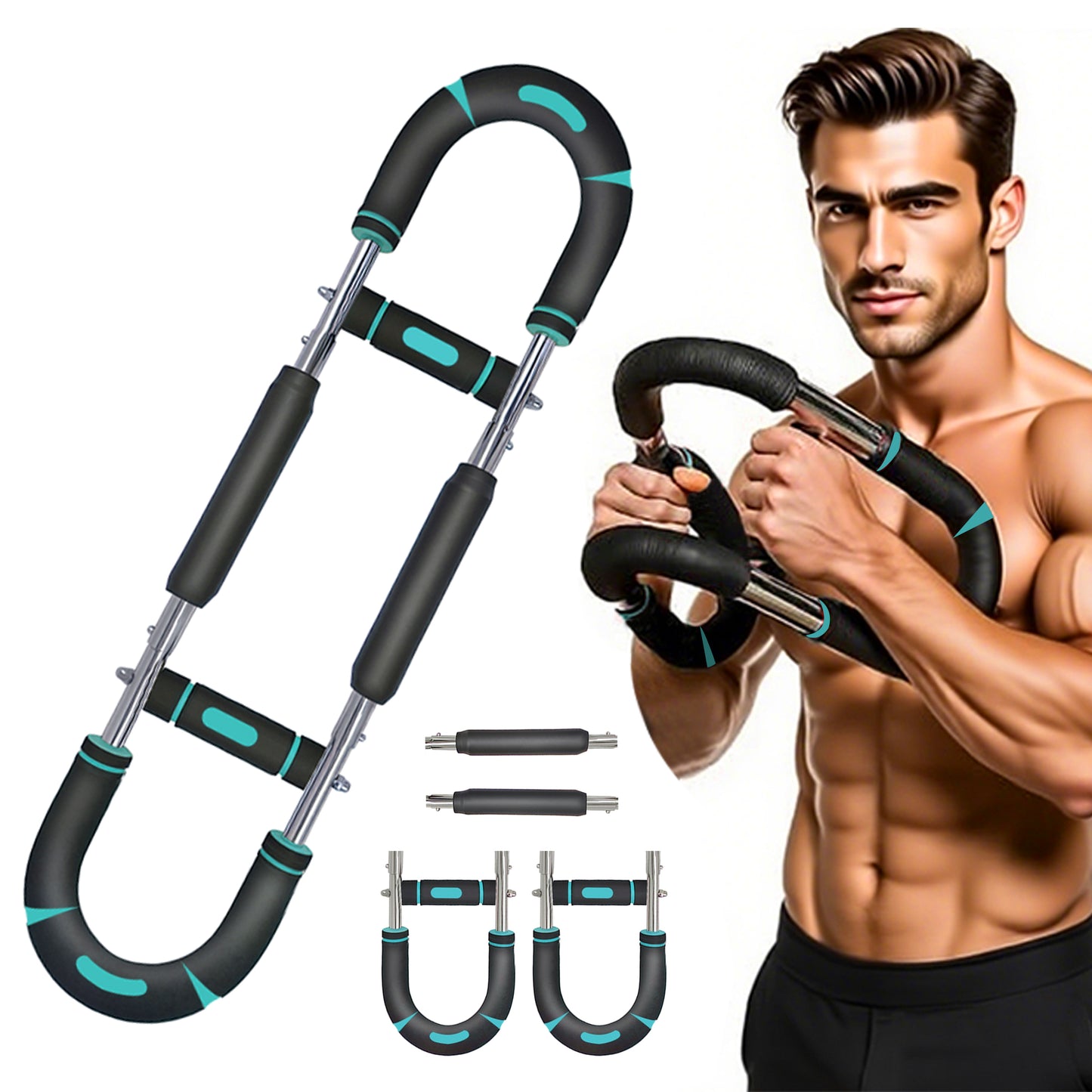 ROTAI 2025 Pro Arm Trainer for Men, Chest Workout Equipment, Twister Arm Trainer, Portable Detachable 3 Resistance Levels Compact Arm Workout Equipment for Home & Gym（Blue）
